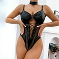 thumbnail image 2 of Clearance Sale 2025 Intimates Ladies Black Mesh Leather Splicing Ladies Clearance Transparent Clearance Nightdress, 2 of 9