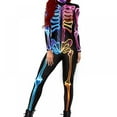 thumbnail image 4 of Combinaison Moulante d'Halloween pour Femmes à Manches Longues, Justaucorps à Imprimé Squelette Fluorescent 3D, 4 of 8