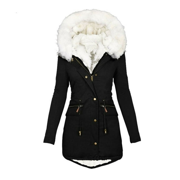 Winter Coat for Women Thick Coat with Hood Mid-length Thickened Fleece Fur  Collar Down Jacket Loose Korean Streetwear Parka Tops