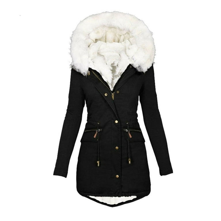 Winter plain thicken faux fur keep warm long coat cheap