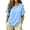 #0297-Blue, variant on Uootdi Women's Tops Short Sleeve Crew Neck Side Button Blouses Bohemian Casual Style Lightweight Breathable Relaxed Fit Shirts Gift