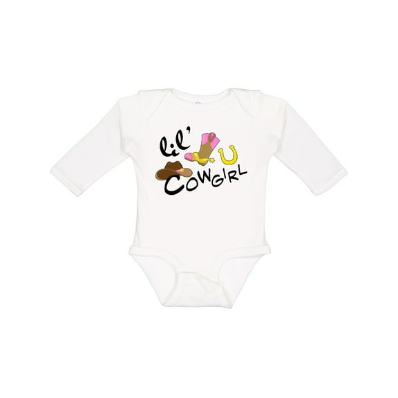Inktastic Lil' Cowgirl Girls Long Sleeve Baby Bodysuit