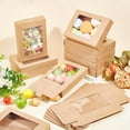 thumbnail image 4 of 24 Pcs Camel Gift Box Fold Paper Boxes Cookie Boxes Bakery Boxes Kraft Treat Boxes with Window 10x8cm, 4 of 8
