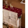 thumbnail image 5 of Table Runner Dresser Scarves Winter Christmas Tree Sketch Cotton Linen Burlap Table Cover Snowflake on Black Red Plaid Table Runners for Family Kitchen Dining Holiday Party Banquet Decor, 5 of 5