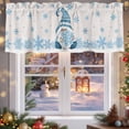 thumbnail image 5 of Christmas Dwarf Valance Curtain for Windows Blue Snowflake Curtain Valances Short Window Treatments Panels for Kitchen Bathroom Laundry Room Basement 54 x 18 Inch, 5 of 7