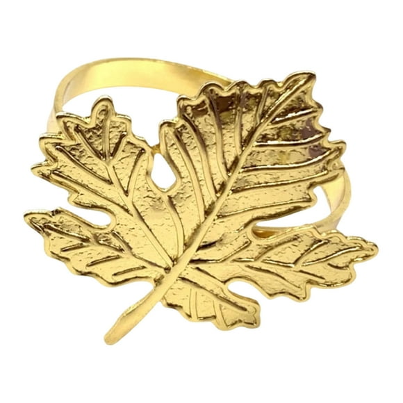 Clip de Fixation Série de 2 Produits Anneau de Serviette Feuille d'Érable Support en Métal d'Automne pour Décor Saisonnier de Table et de l'Action de Grâce Boucle Feuille Design