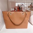 thumbnail image 5 of MICHAEL KORS 35F2GTTT2L Jet Set Medium Pebbled Leather Chain Tote Bag In Luggage, 5 of 7