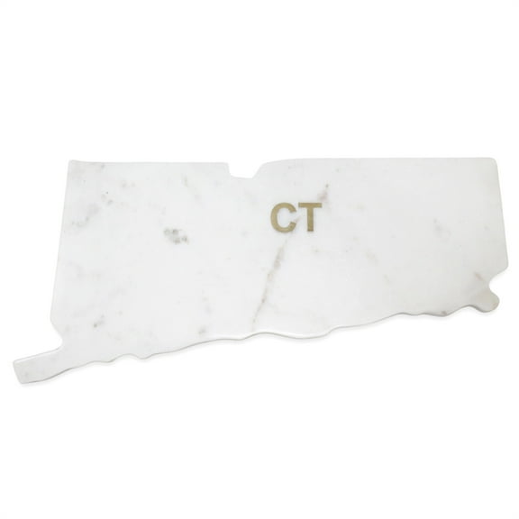 BIDK Home Polished Marble "Connecticut" Cutting Board - 16.25" - White