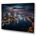 thumbnail image 2 of Designart "Glowing Cityscape in Thailand I" Nautical & Beach Canvas Art Print, 2 of 5