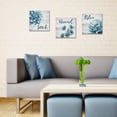 thumbnail image 3 of 3 Pieces Blue Bathroom Picture Wall Art Daisy Dahlia Floral Relax Soak Unwind Picture Print for Washroom Home Decor Ready to Hang 12x12inchx3pcs, 3 of 6