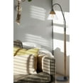 thumbnail image 3 of Cal Lighting 60W Hinton Downbridge Metal Floor Lamp With Faux Wood Pole And Glass Shade, 3 of 6