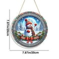 thumbnail image 3 of Christmas Door Sign Hanging Decoration – Snowman Scene PVC Holiday Pendant with Rope – Indoor Outdoor Wall Decor for Home, Party, Office, Front Door – 7.87" Clear Round Ornament, 3 of 6