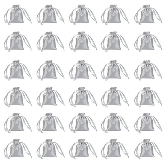 50Pcs Satin Drawstring Bags Gift Packaging Wedding Jewelry Cosmetic Cellphone Storage Candy