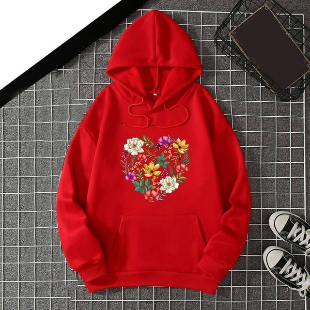 Chandails à Capuche et Chandails pour Femmes, Élégants, Imprimés, Coupe Ample, Col en V, Chandail à Capuche pour Voyage Décontracté, Rendez-Vous, Tenue Quotidienne, Manches Longues, Chandail à Enfiler