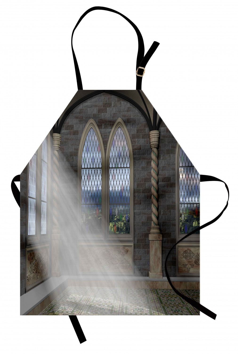 Castle Apron Fantasy Apron Crepuscular Rays Streaming Through Stained Glass Window ...