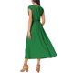 thumbnail image 3 of INSPIRE CHIC Vestido de Mujer con Mangas Cortas, Envoltura, Cuello en V, Fluido, con Volantes, Plisado, Casual con Cinturón, Midi, Color Verde, 3 of 6