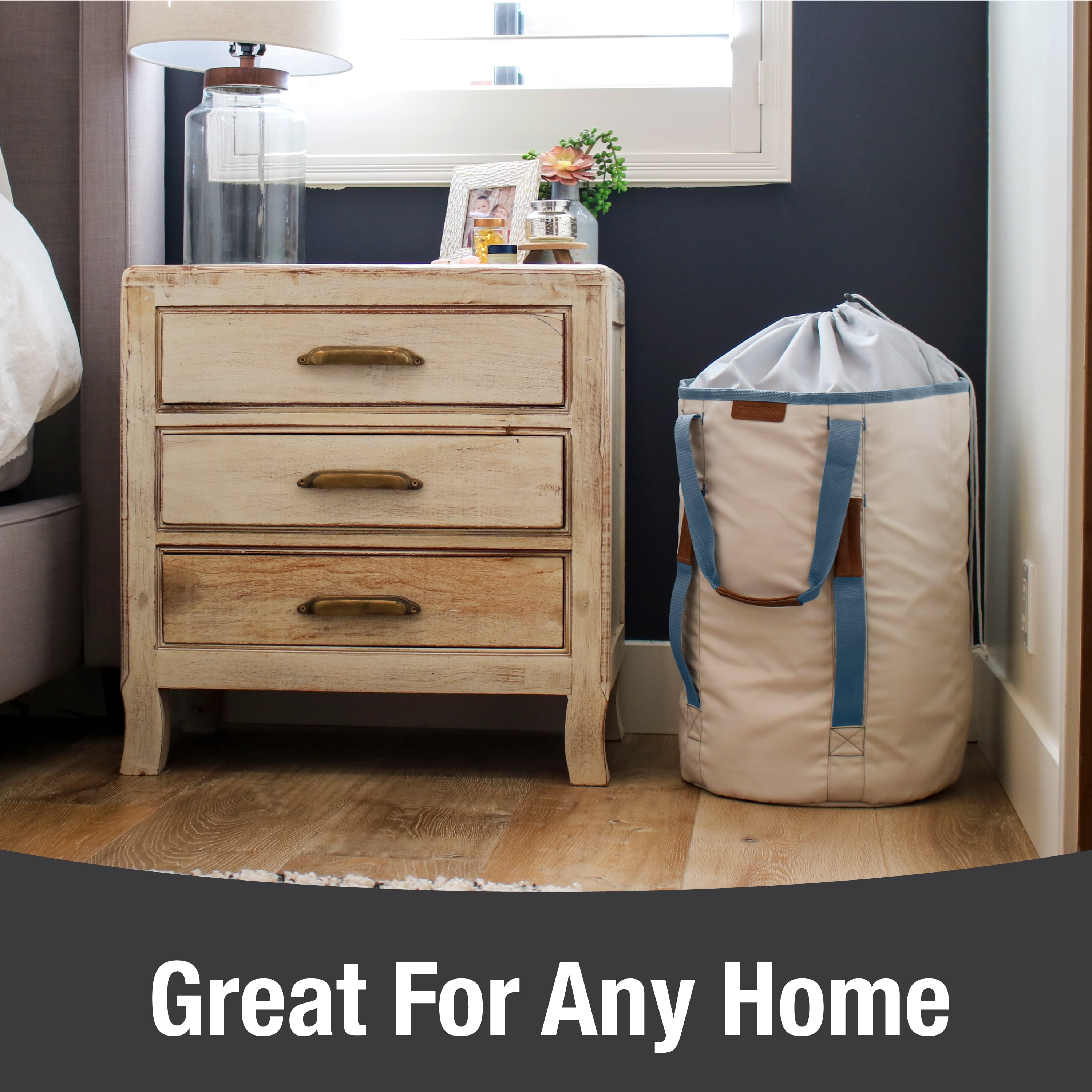 CleverMade Collapsible Carrying Handles Laundry Baskets, Charcoal