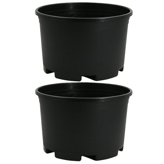 OATIPHO 2Pcs Large Black Plastic Planter Pots with Drainage for Garden Balcony and Home Planting