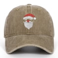 thumbnail image 5 of Shadoumai Christmas Hat for Adult, Christmas Baseball Cap, Vintage Washed Embroidered Cotton Santa Hat, 5 of 7