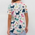 thumbnail image 6 of Junboys Scrubs for Women Short Sleeve - V-Neck Print Top with Side Slits, Womens Scrub Tops with Pockets, Cozy Fit Scrubs for Medical Staff,White 5XL, 6 of 6