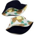 thumbnail image 3 of Bonnet de Pêcheur à Motif Banane à Imprimé Fruits Bonnet Empaquetable Réversible d'Été, 3 of 5