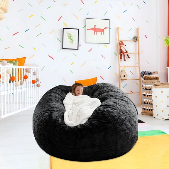 LAMIRO Bean Bag,Bean Bag Chair Cover,Big Huge Giant Bean Bag Chair for Adults,(No Filler) Bean Bag Chair for Adults Comfy Giant Round Beanbag Lazy Sofa Cover Washable Covers,Double Stitched Seams