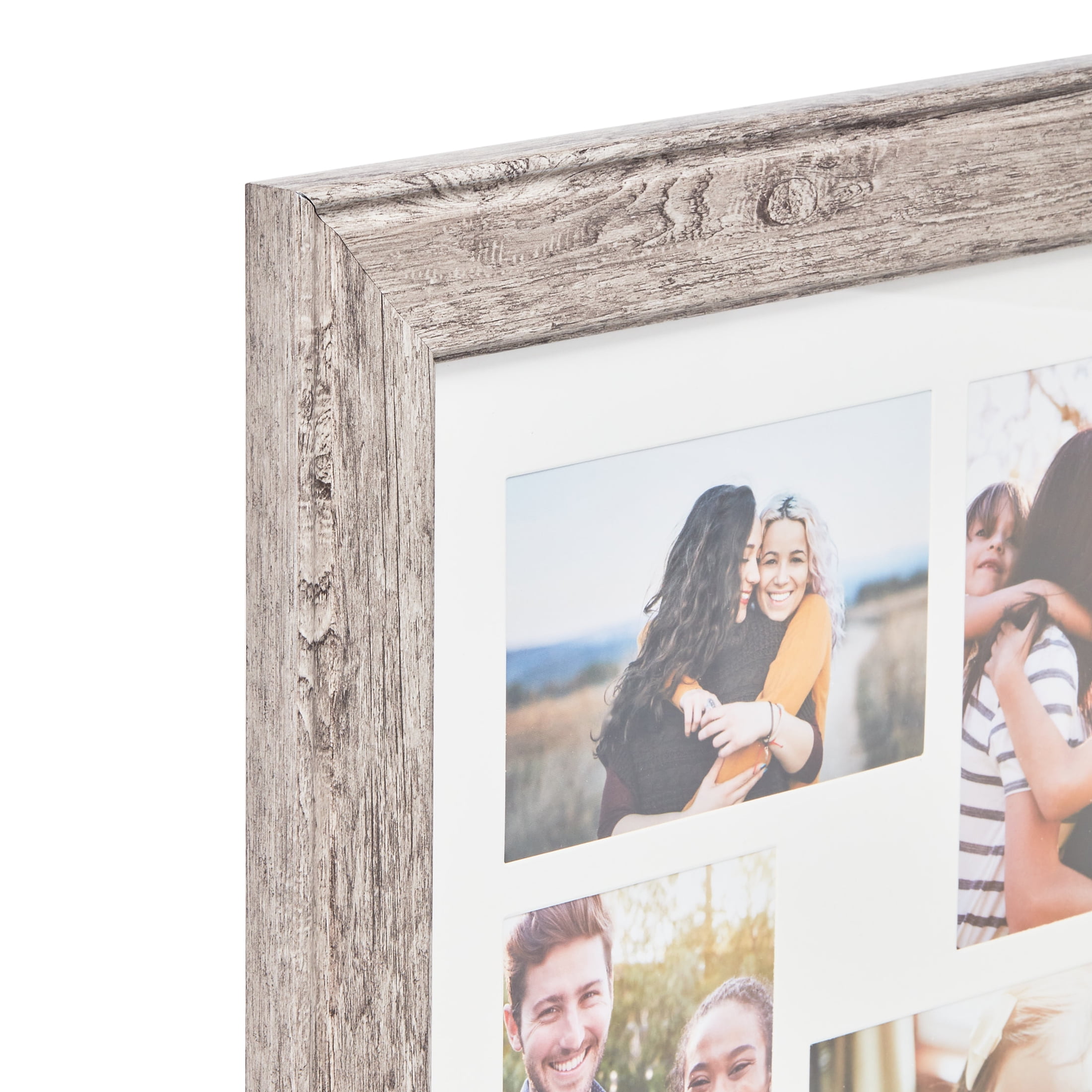 (4 pack) Mainstays – 4x6 Picture Frame – Rustic Bevel 8 Photo Collage Wall Photo Frame