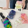 thumbnail image 2 of Korea Bear Aurora Laser Transparent Phone Case For iPhone 14 13 12 11 Pro Max Plus Luxury Cartoon Bear Clear Soft Silicone Cover, 2 of 4