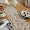 thumbnail image 3 of Nvzi Camino de mesa, camino de mesa bohemio de algodón y lino,camino de mesa de estilo rústico con borlas para bodas,decoración rústica para el hogar y el comedor (beige/flecos, 12 x 90), 3 of 5