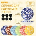 thumbnail image 6 of Ceramic Cat Bowls Cat Dishes - Fairy Tales Colorful Cat Bowl Set of 6 - Cat Feeding Bowls with Non Slip Mat - 5.75" Shallow Cat Food Plate Whisker Friendly - Microwave Dishwasher Safe - 8.5 oz, 6 of 6