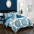 thumbnail image 6 of 8 or 6 Pc. Barella Super soft Large Printed Medallion REVERSIBLE with Geometric Printed Backing Comforter Set, 6 of 6