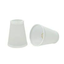 Aspen Creative 32662-2 Small Hardback Empire Shape Chandelier Clip-On Lamp Shade Set (2 Pack), Transitional Design in White, 4" bottom width (2 1/2" x 4" x 5" )