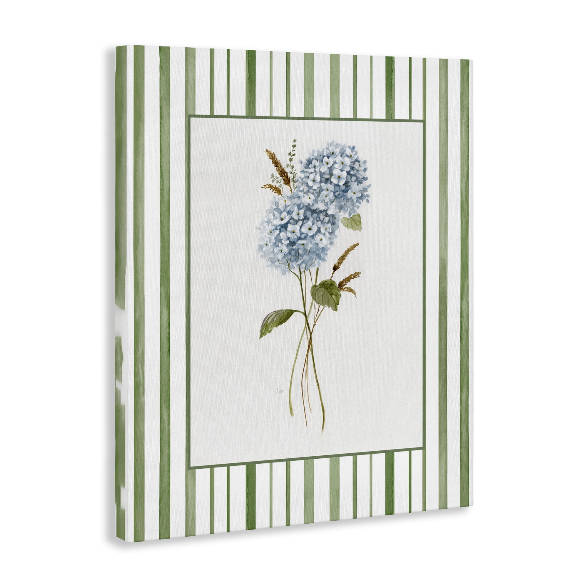 Stupell Industries Blue Hydrangea & Dried Wheat Canvas Wall Art, design by Nan