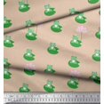 thumbnail image 2 of Soimoi Rayon Crepe Fabric Lotus & Frog Kids Print Fabric by The Yard 46 Inch Wide, 2 of 3