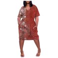 thumbnail image 1 of asddcavvf Robes pour Femmes Grande Taille Imprimé Floral Col en V Confortable Robe Ample Courte Sle, 1 of 6