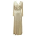 thumbnail image 5 of Ketyyh-chn99 Robes pour Invitée de Mariage Robe de Mariée Col en V Manches Courtes Robe de Soirée Élégante Robe Maxi de Fête Or,S, 5 of 5