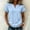 Blue, variant on Women's Vintage Casual V-Neck Fringed Short-Sleeve Top for Spring Summer