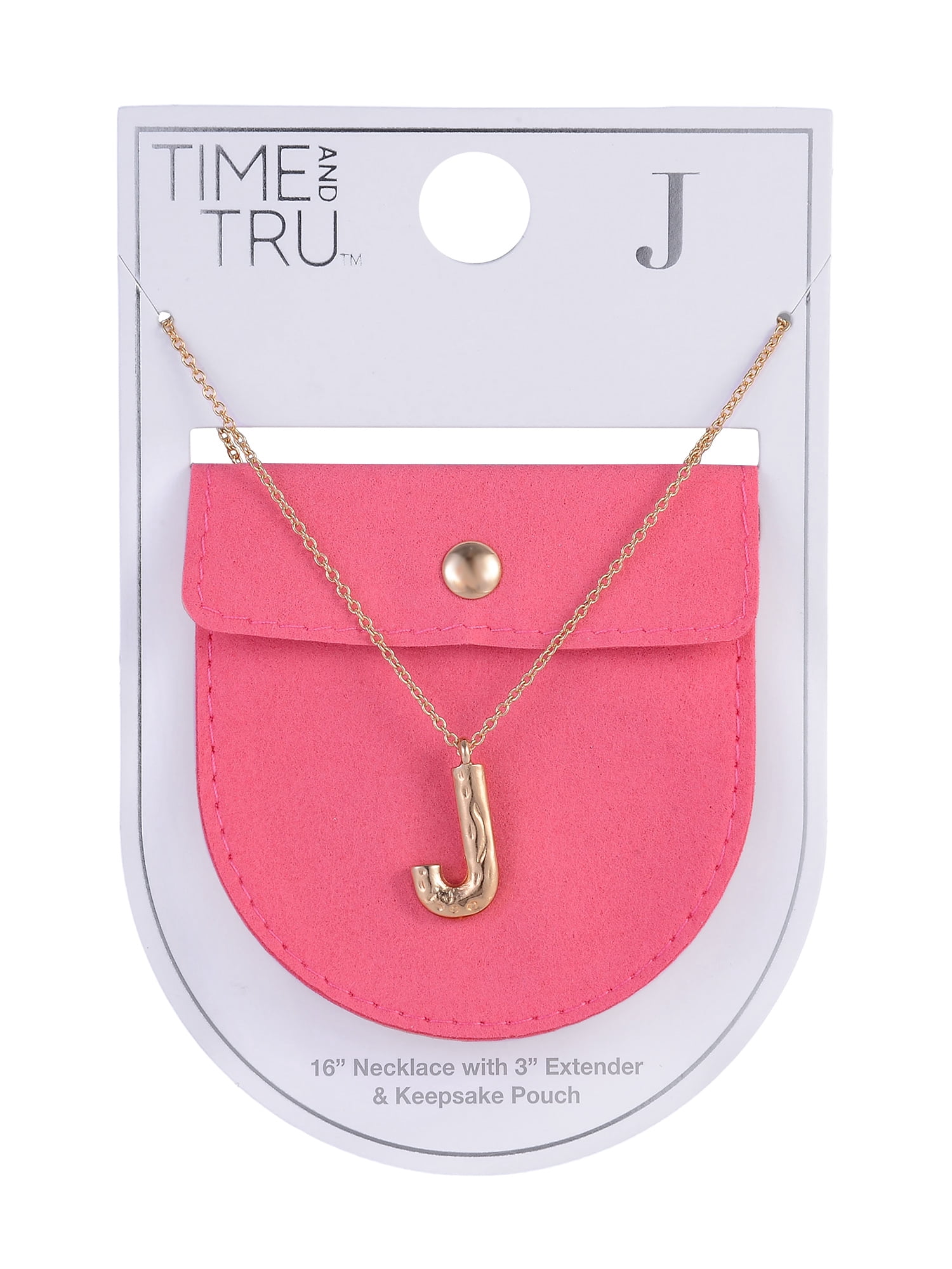 Time and Tru Goldtone Hammered Initial "J" Pendant Necklace