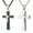 Silver & Black, variant on Stainless Steel Cross Necklace for Men, Religious Fashion Jewelry Gifts 24 In
