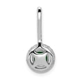 thumbnail image 3 of Real 14kt White Gold Diamond and Emerald Halo Pendant; for Adults and Teens; for Women and Men, 3 of 4
