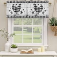 thumbnail image 3 of 2 Pack Valances for Windows, Chicken Hen Window Valances for Living Room/Bedroom/Bathroom, Rooster Animals Farmhouse Plaid Country White Wooden Light Filtering Kitchen Curtain Valance 54"W x18" L, 3 of 9