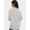 thumbnail image 2 of Women Oversized Sweatshirts Crewneck Side Slit Pullover Long Sleeve Casual Tops, 2 of 6