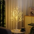 thumbnail image 4 of 144 LED Artificial Lamp with Timer, DIY Birch Tree with Lights, USB/ , Fairy Light Spirit Tree for Table  Wedding Bedroom Christmas (Warm White), 4 of 10