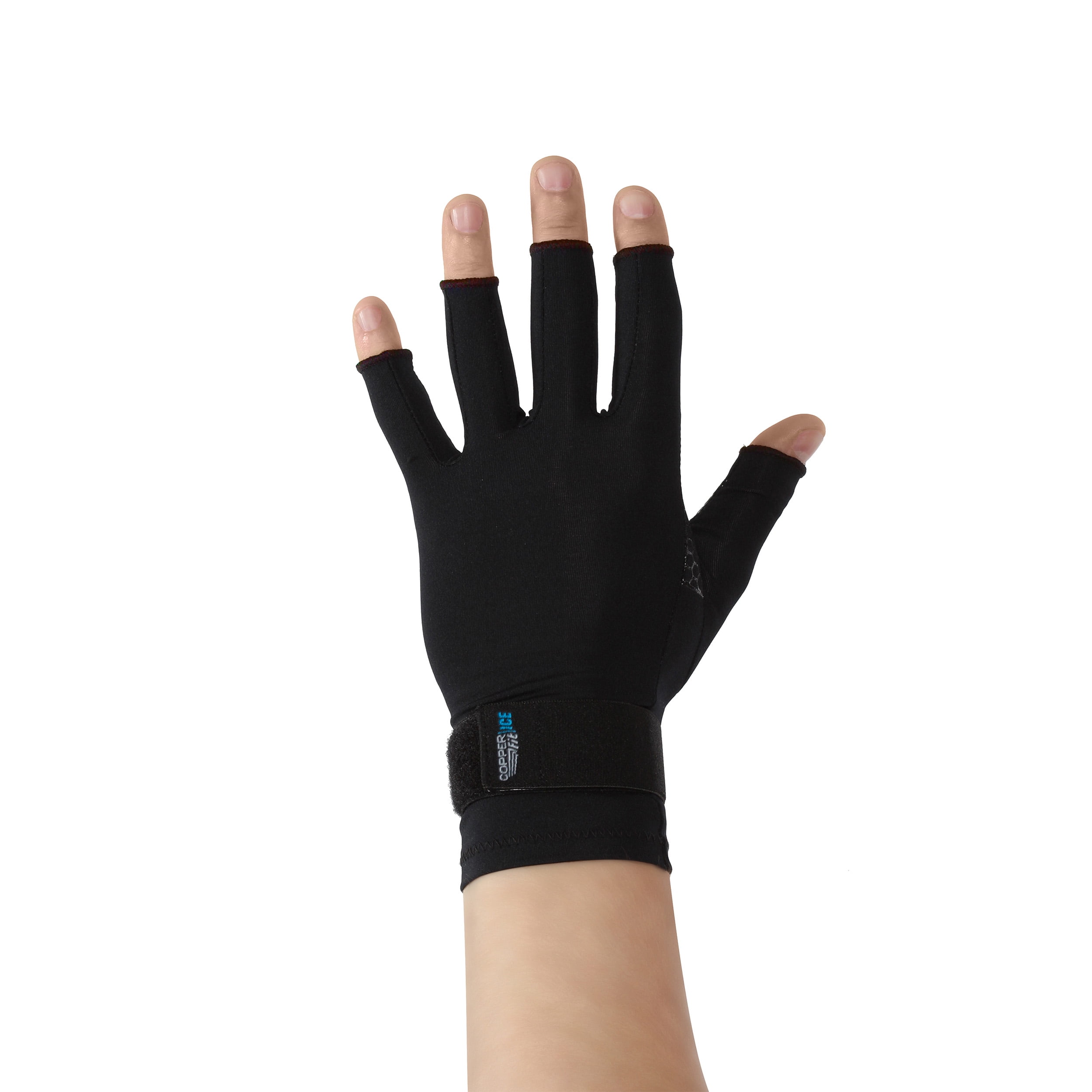 Copper Fit ICE Compression Gloves Infused with Menthol, Black, L/XL