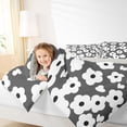 thumbnail image 3 of Homewish Watercolor Flowers Queen Comforter Set,Cute Floral Comforter Sets Queen,Gray White,Light Gray Reversible,3 Pieces,1 Comforter and 2 Pillowcases, 3 of 7