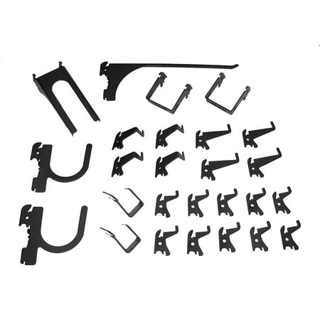 Slotted Metal Pegboard Deluxe Hook Kit for Wall Control Metal Pegboard and Slotted Tool Board Only - Black Toolboard Hooks