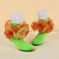 thumbnail image 6 of enyan Girls Lace Ankle Socks Trim Double Layer Cute Comfortable Frilly Dress Ruffle Socks for Girls (Green,4-6 Years), 6 of 7