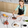 thumbnail image 5 of LANGBOHOS Tempered Glass Cutting Board for Kitchen with Juice Groove, Non-Slip Silicone Edges, Non-Toxic & Dishwasher Safe Glass Cutting Board with Hanging Hole(Pink), 5 of 6