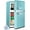 Sky blue, variant on KRIB BLING 3.2 Cubic Feet Double Door Mini Fridge with Freezer, Mini Compact Refrigerator 2 Doors for Dorm, Office, Apartment, RV, Bedroom, Black