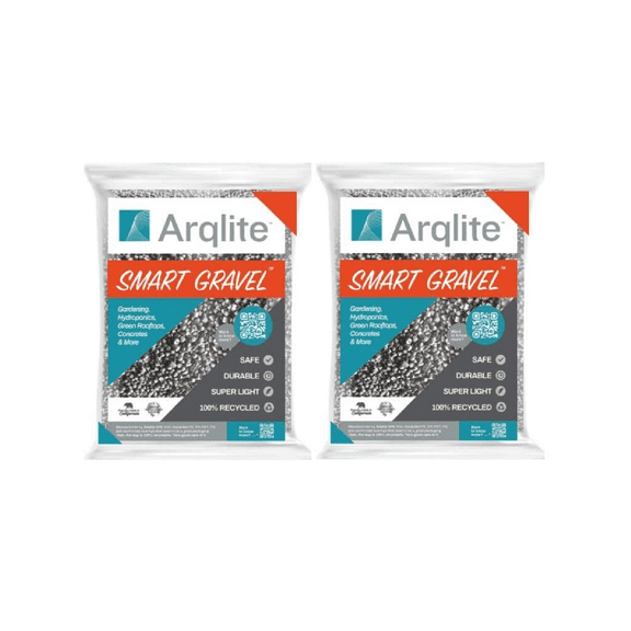 Arqlite Smart Gravel Recycled Drainage Medium For Gardens and Potted Plants - Mini Size, 1 Gal (2 Pack)